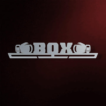 Boxing Medal Hanger in laser-cut steel on a dark background